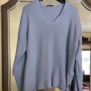 Tahari Sky Blue V-Neck Women's Sweater